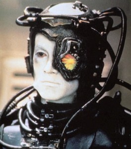 Three of Five, or "Hugh" — an example of humanity's fears of technology realized.