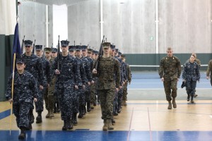 ROTC students are early morning drill