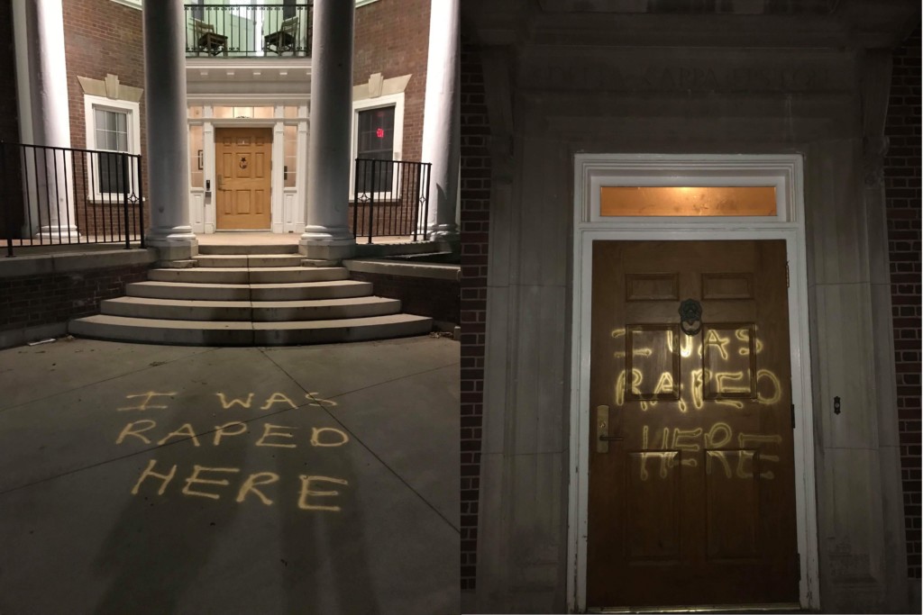 Students spray-paint Frat Quad with anti-rape message