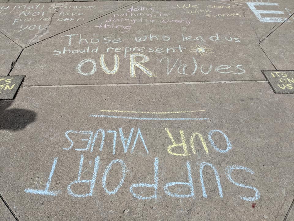 Sexual assault prevention campaign chalks up Mel Weekend