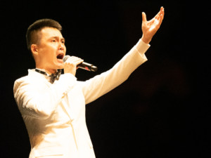 A student performing at the Voice of Rochester competition.