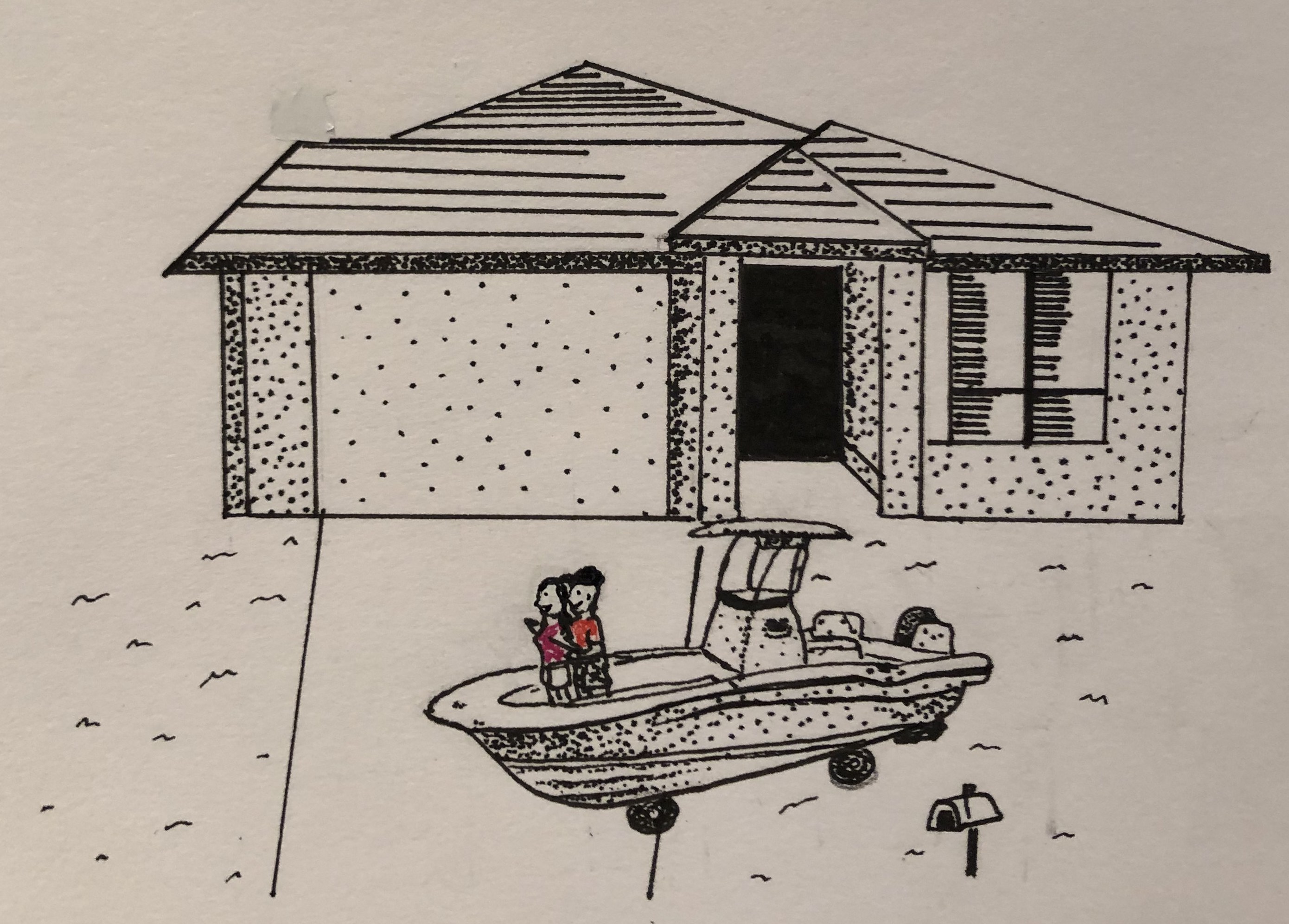 Inspiring: My roommate has kept a sailboat parked in our driveway for over a year