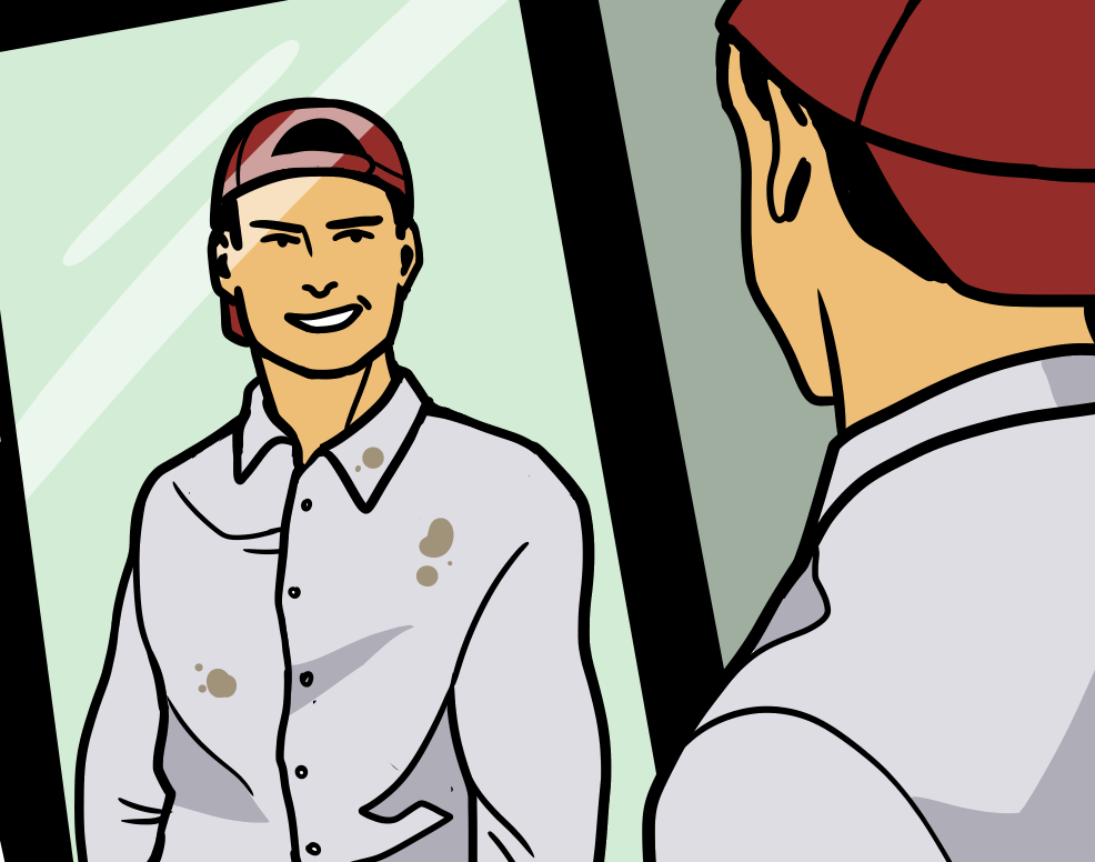 Student plans on wearing same blue-and-white striped shirt (wrinkled, no tie) to three Formals