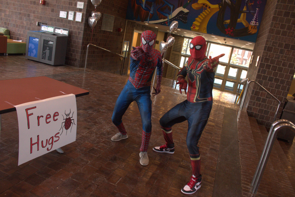 Spider-Men brighten up Valentine’s Day with free hugs