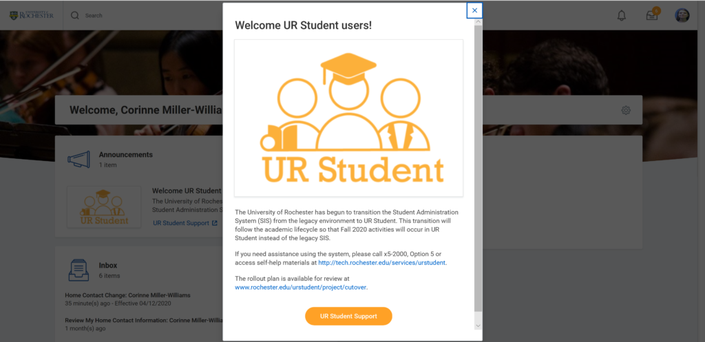 UR Student rolled out for class registration
