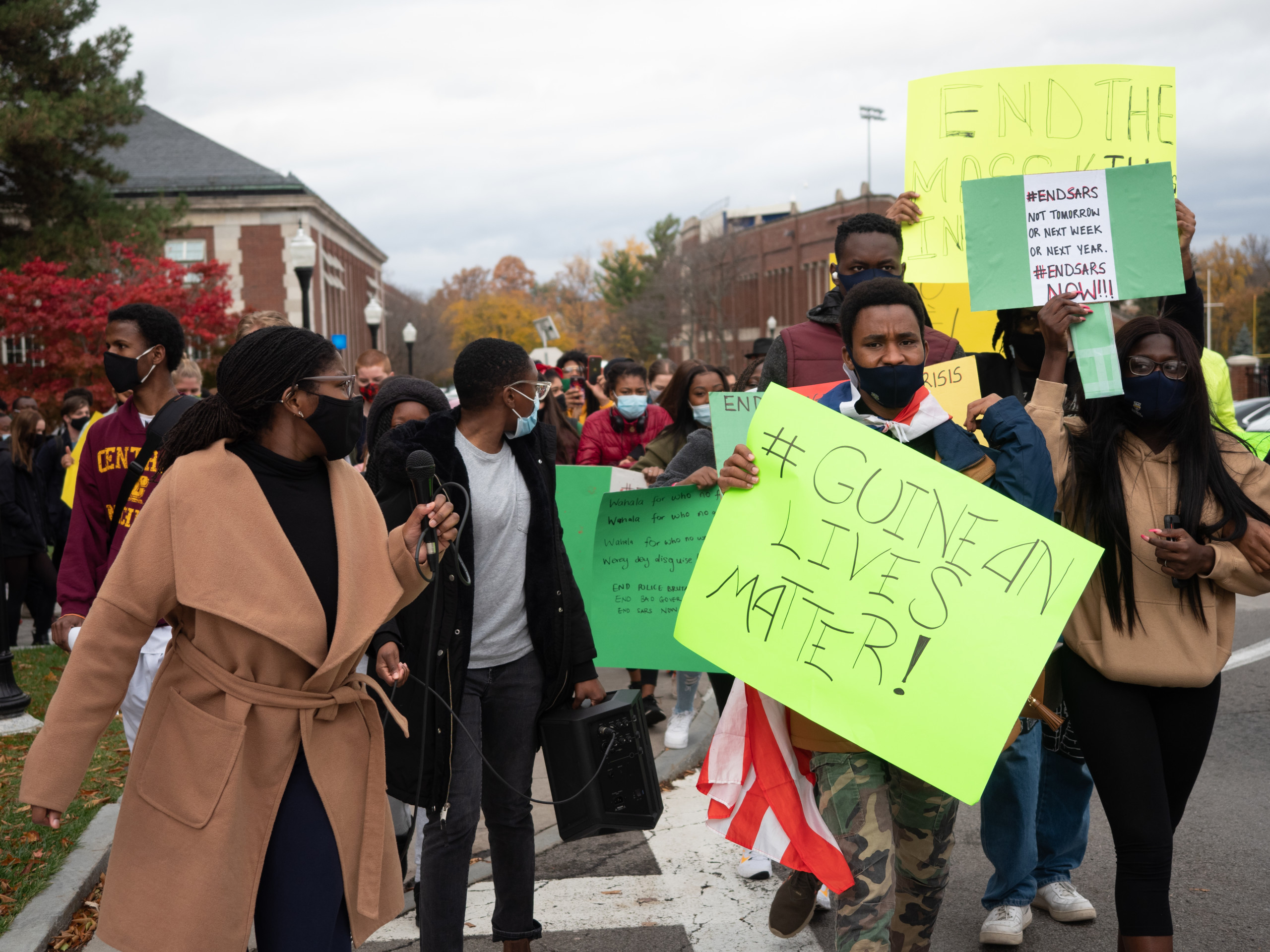 Students demonstrate on violence in African countries