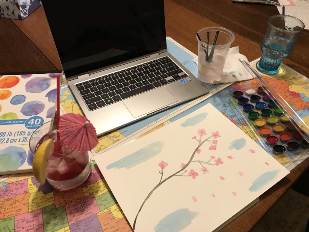 Becoming an artist and mixologist at the “Sip and Paint”