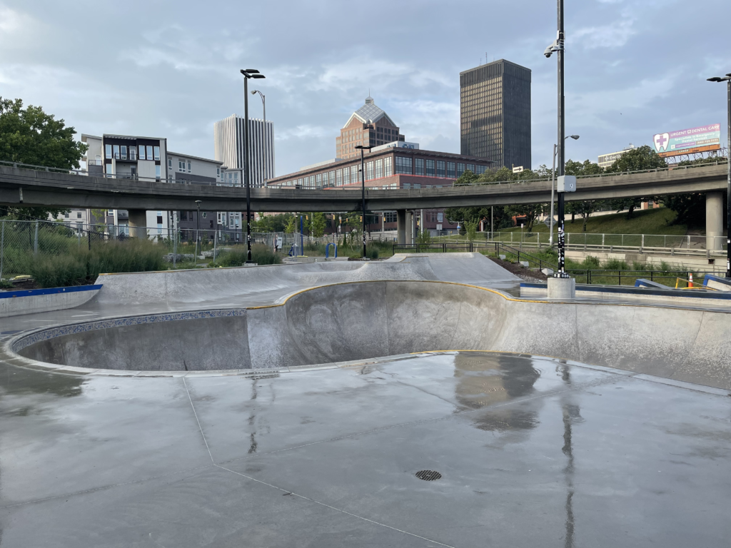 A rainy day visit to Roc City Skatepark