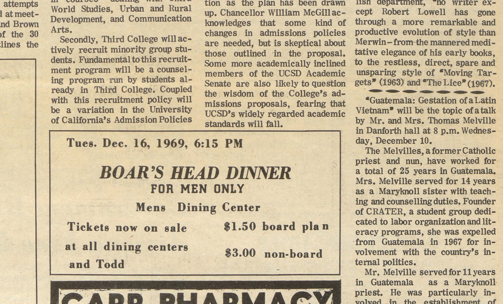 From the Archives: Boar&#8217;s Head was once a men&#8217;s only festivity