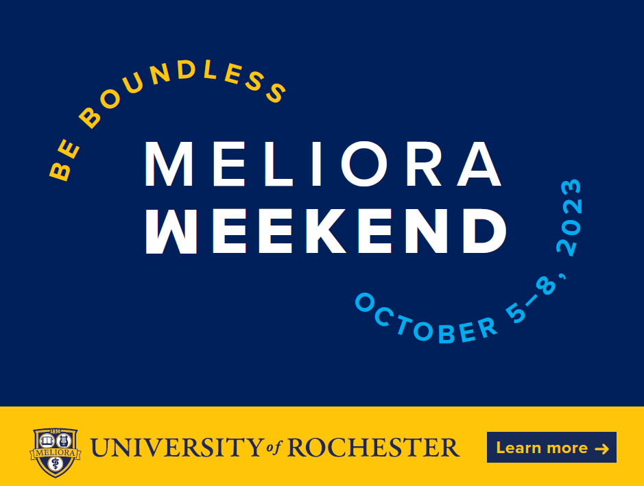 Main text: Meliora Weekend sub text: Be Boundless October 5-8 2023