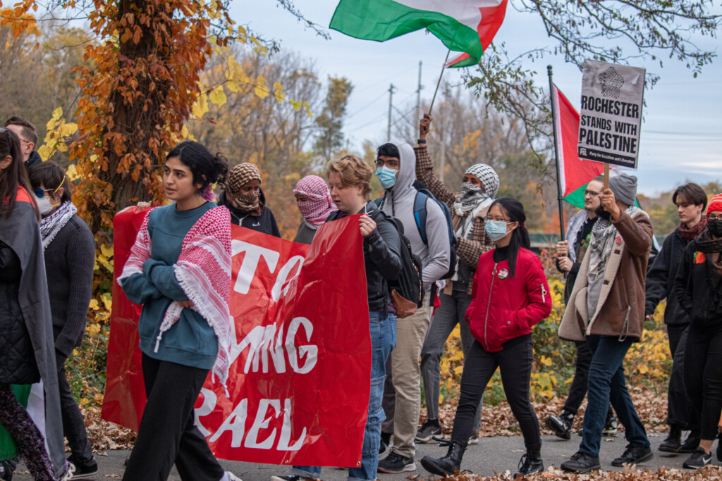 Students protest for an Arms Embargo