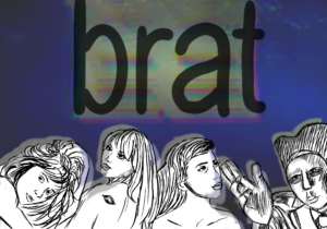 Four of the years biggest musicians in front of the iconic brat logo.