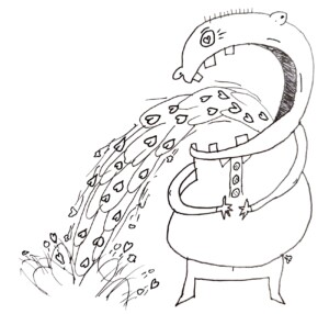 A man throwing up hearts!