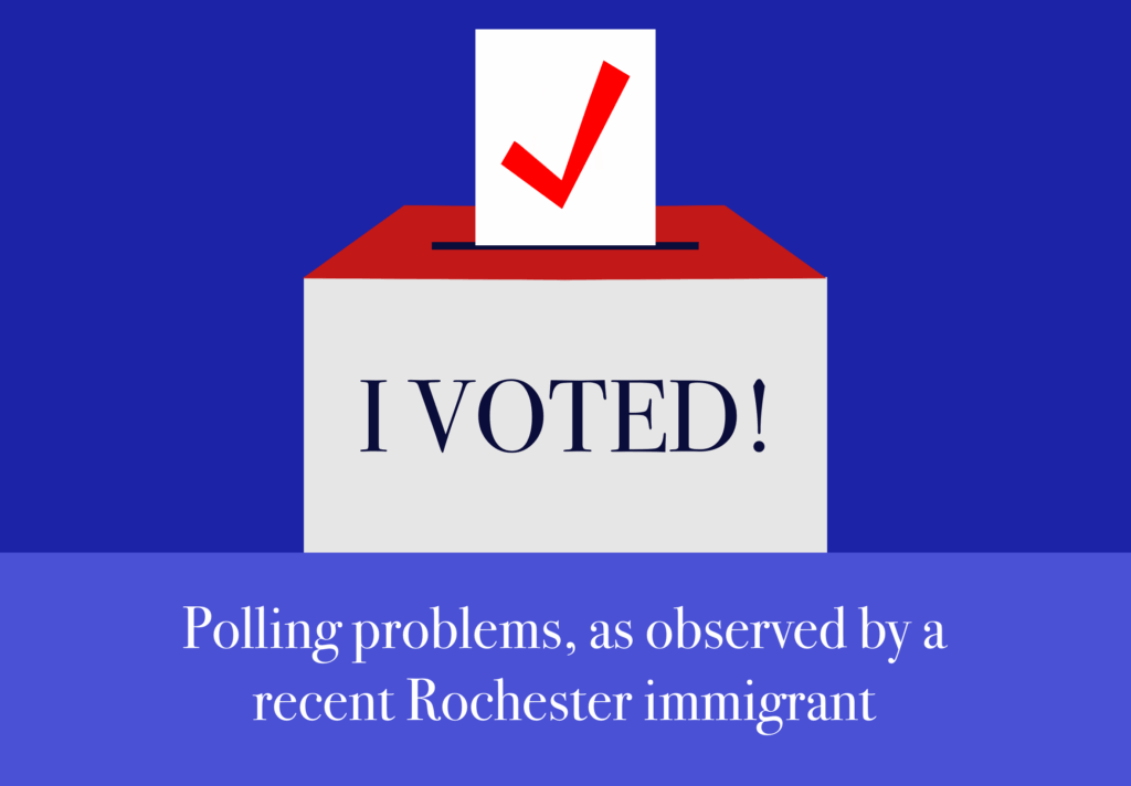 Polling problems, as observed by a recent Rochester immigrant