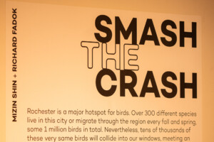 A photo of the "Smash the Crash" display sign.